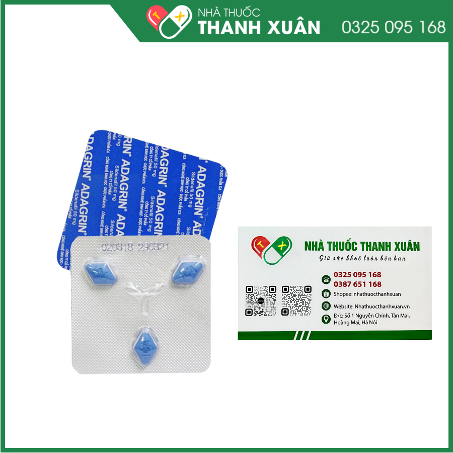 Adagrin 50mg trị rối loạn cương dương
